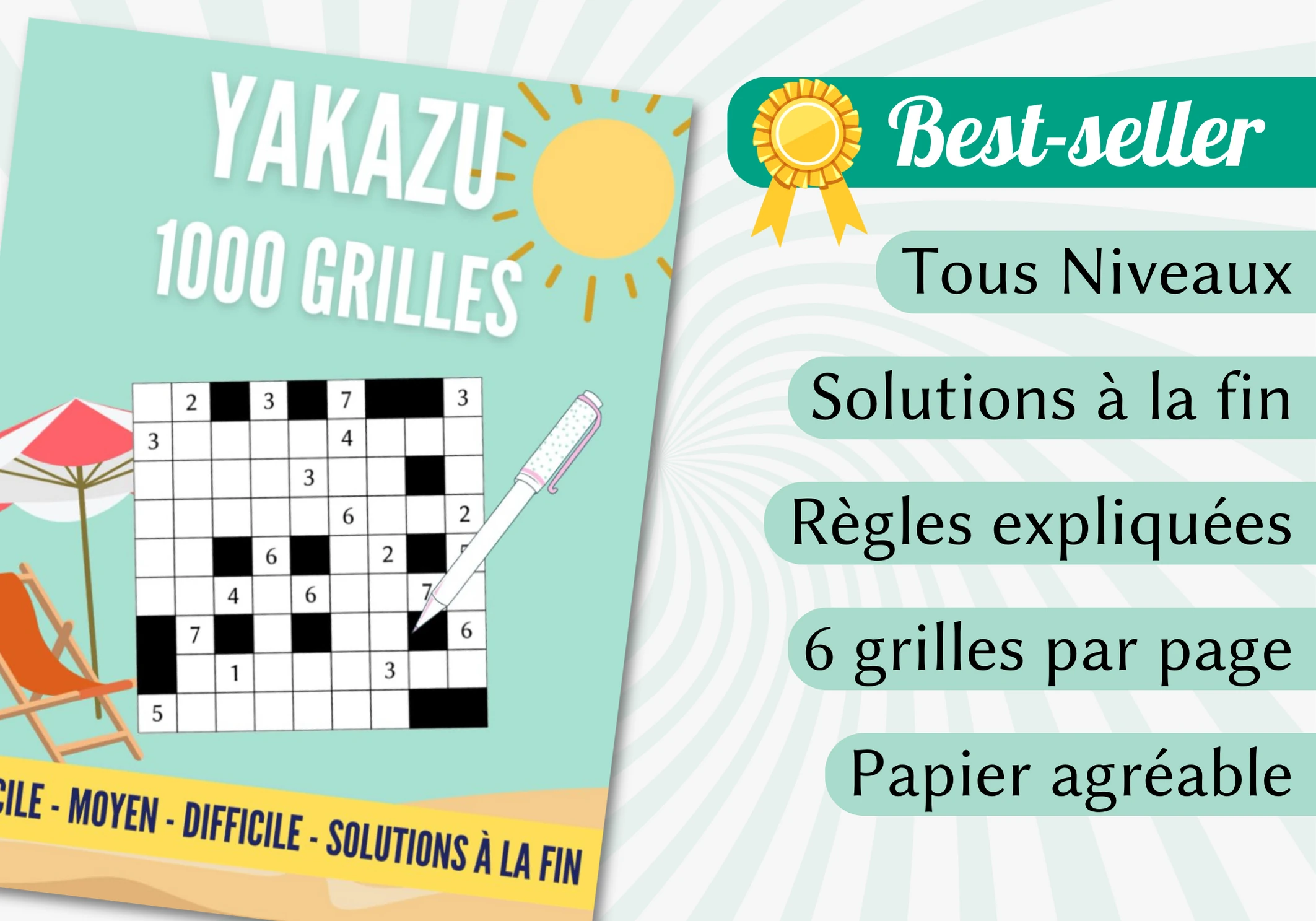 Livre 1000 grilles de Yakazu tous niveaux