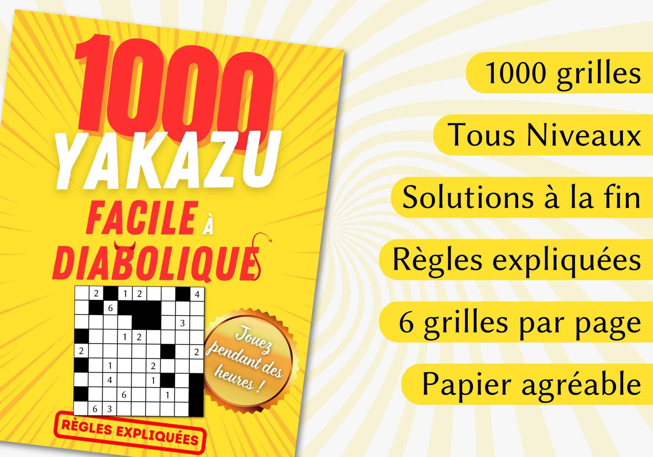 Livre 1000 grilles de Yakazu tous niveaux