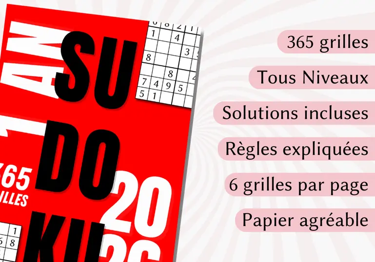 Livre 365 grilles de sudoku pour 2026